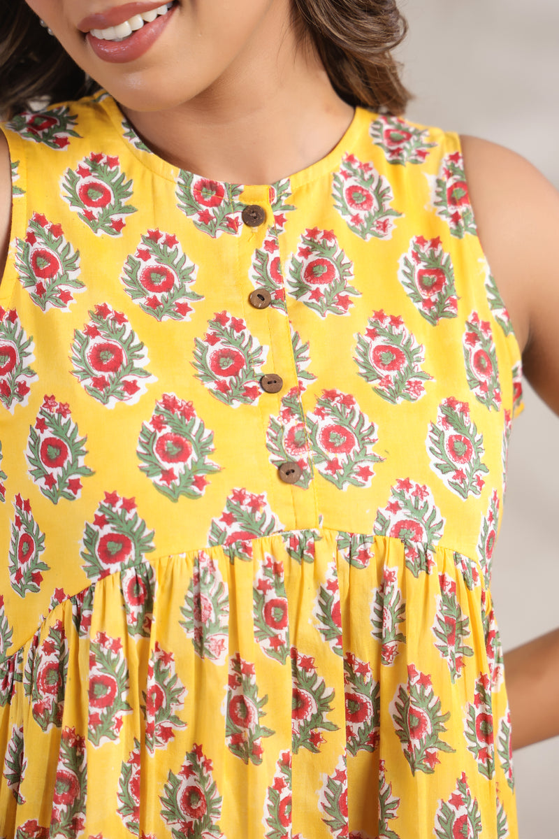 Yellow mal cotton dress