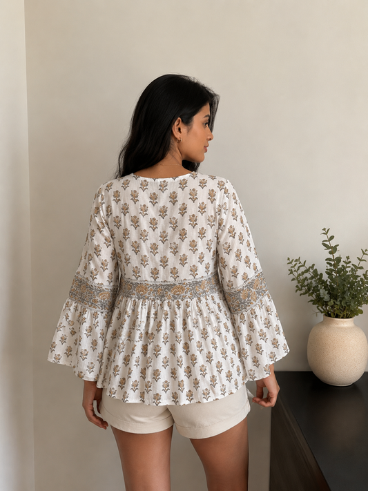 Hand block Printed Top