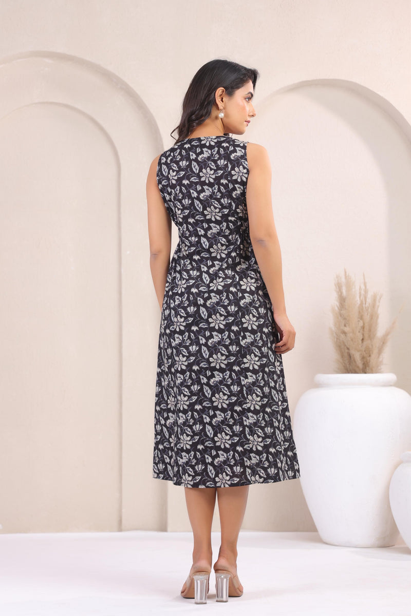 Black grey dress