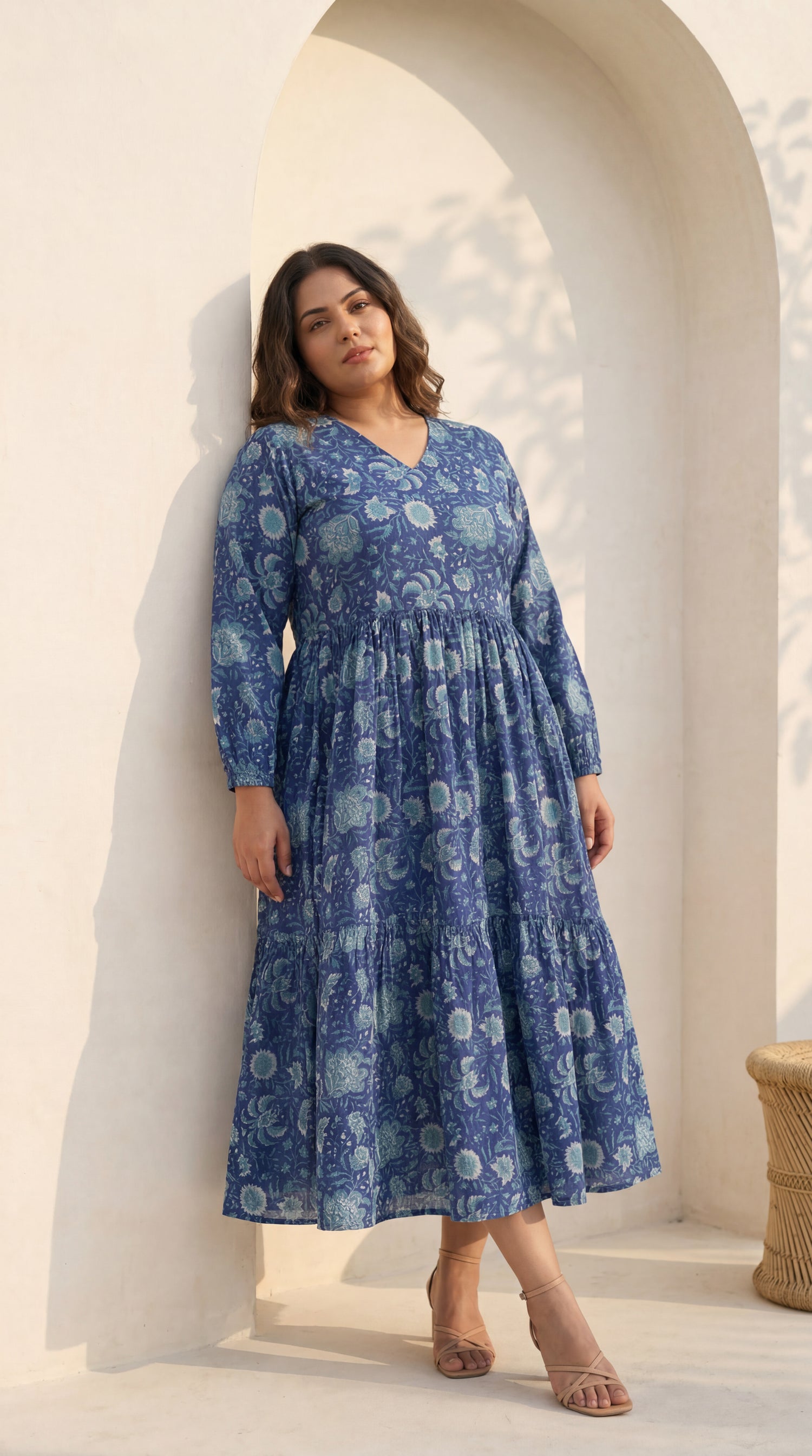 Hand block Printed indigo Dress