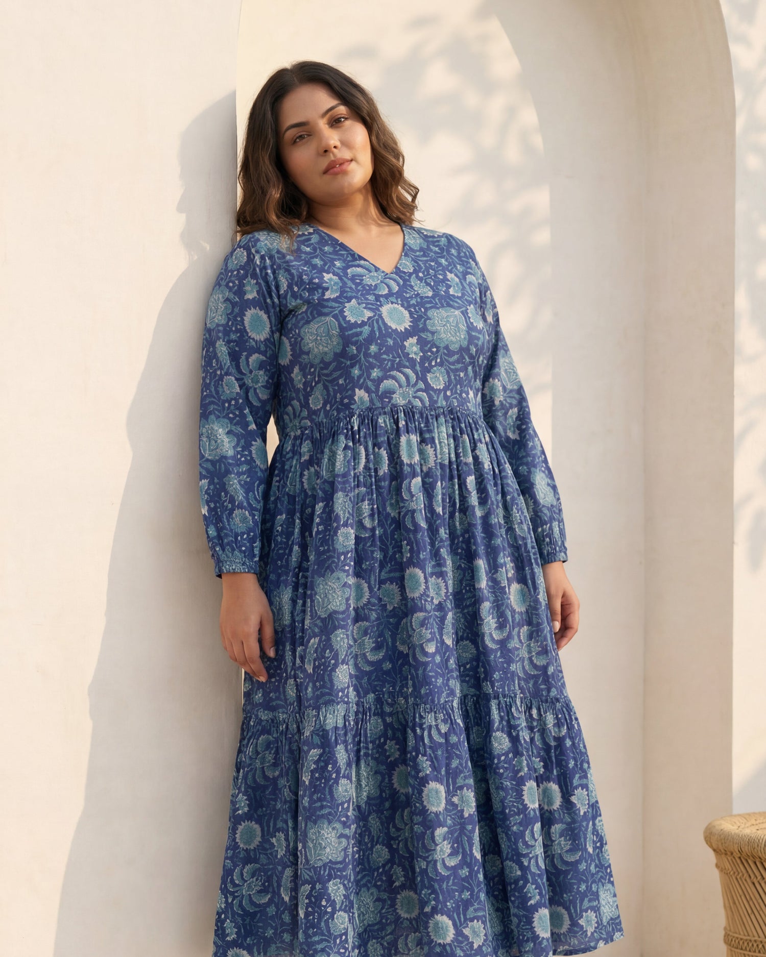 Hand block Printed indigo Dress