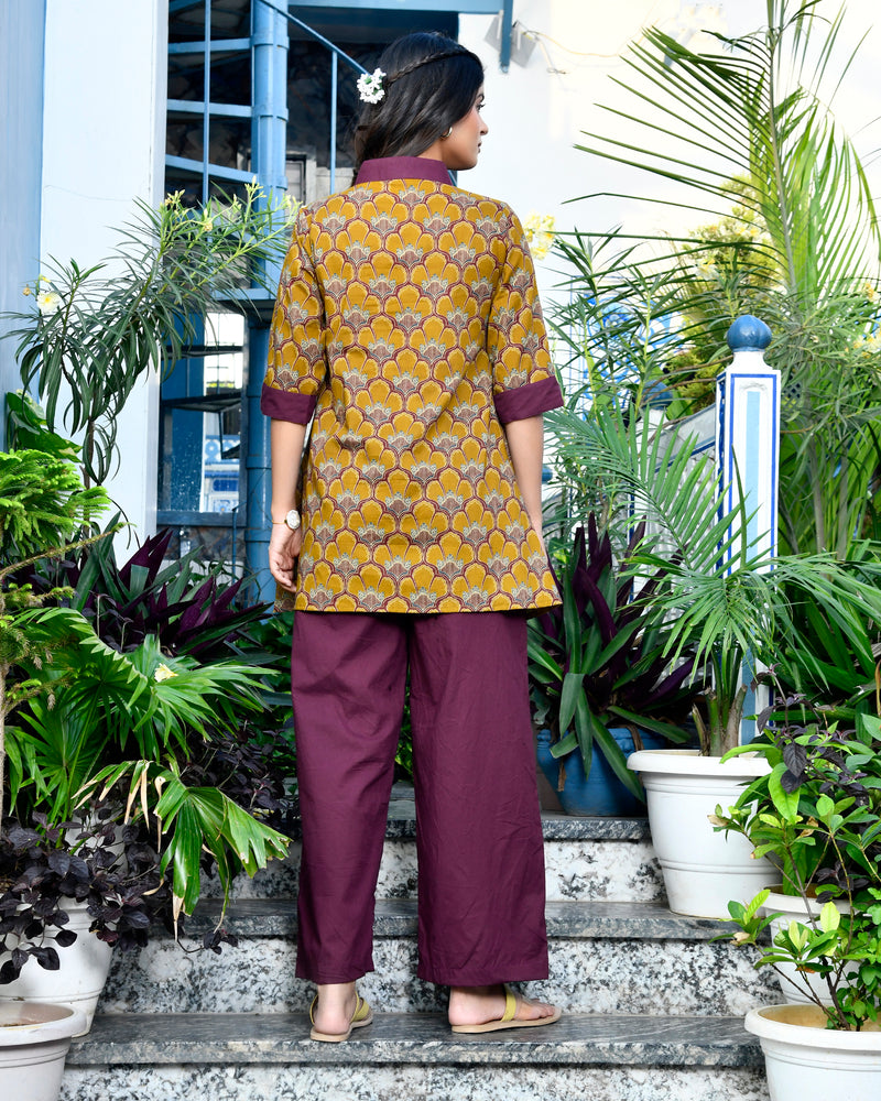Dark Mustard Printed Co-ord Set