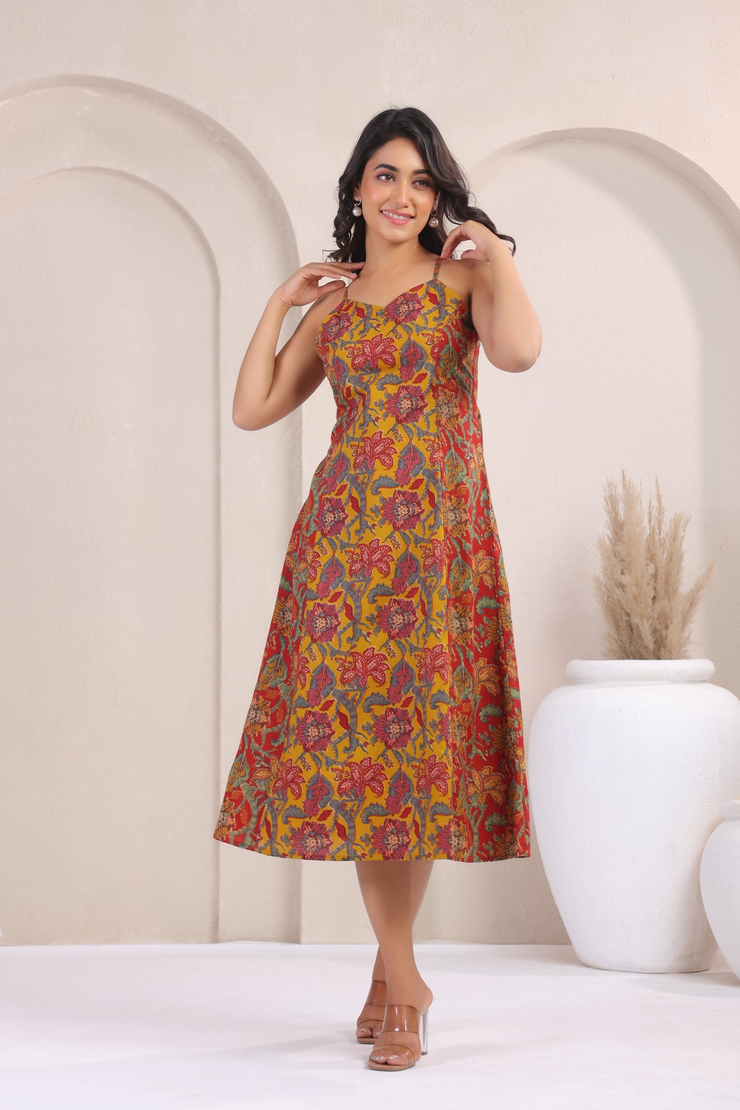 Two prints princess line dress