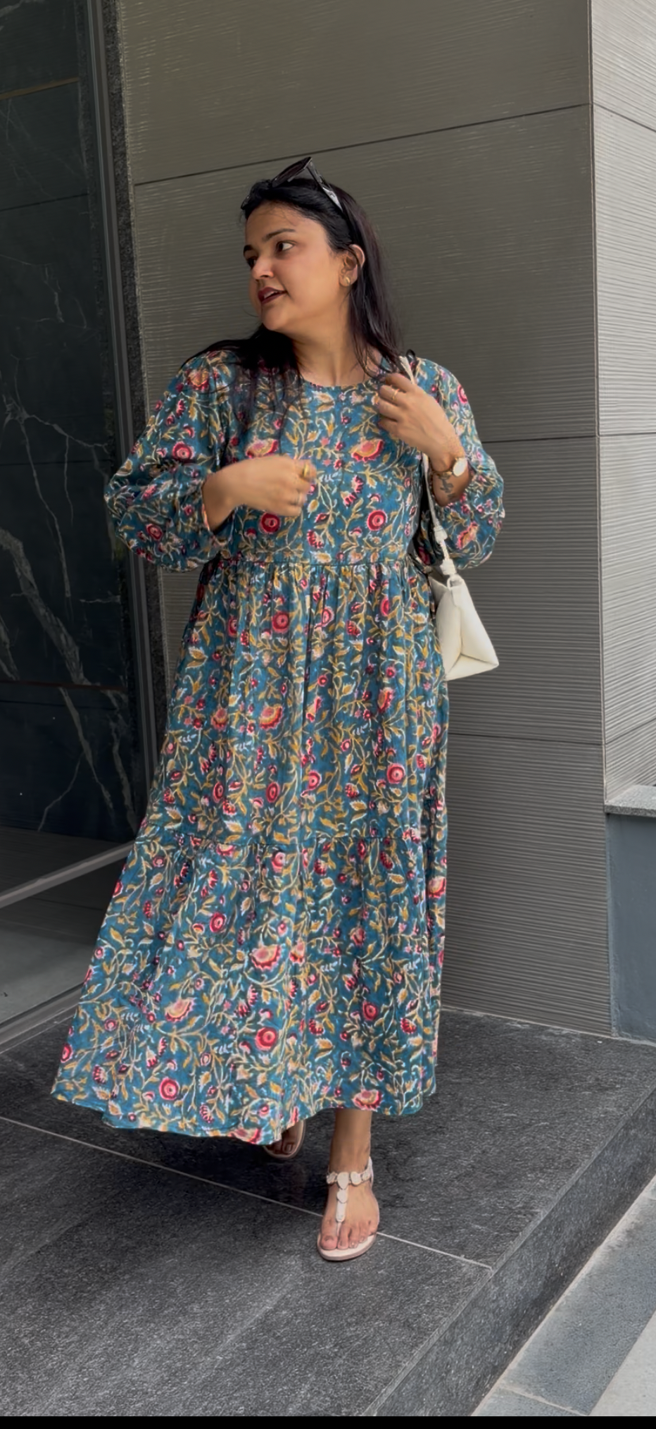 Teal Jal Print Dress with Speghtie