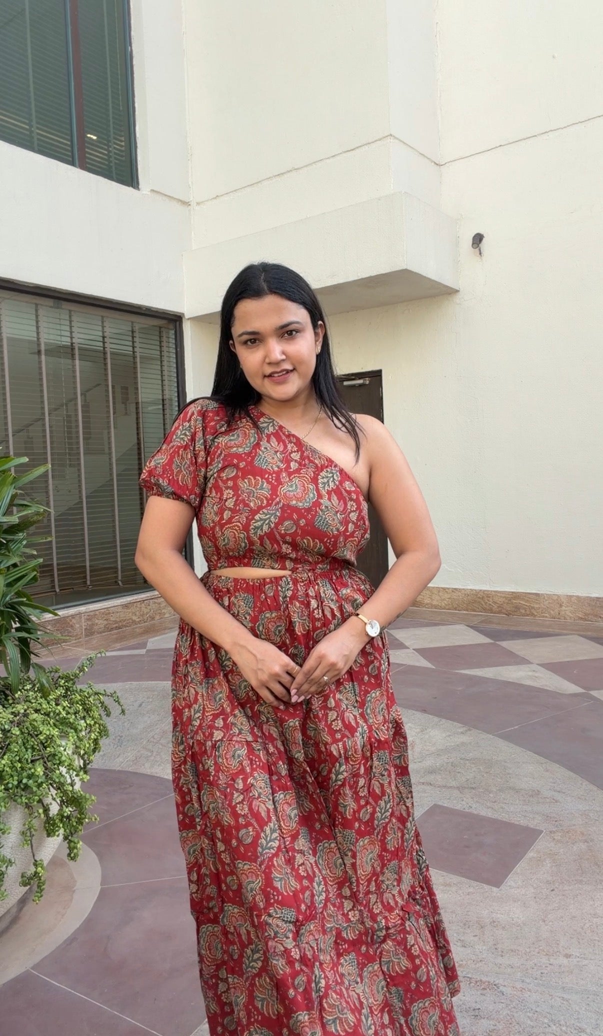 RED JAL PRINT DRESS