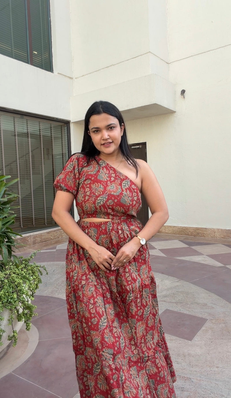 RED JAL PRINT DRESS