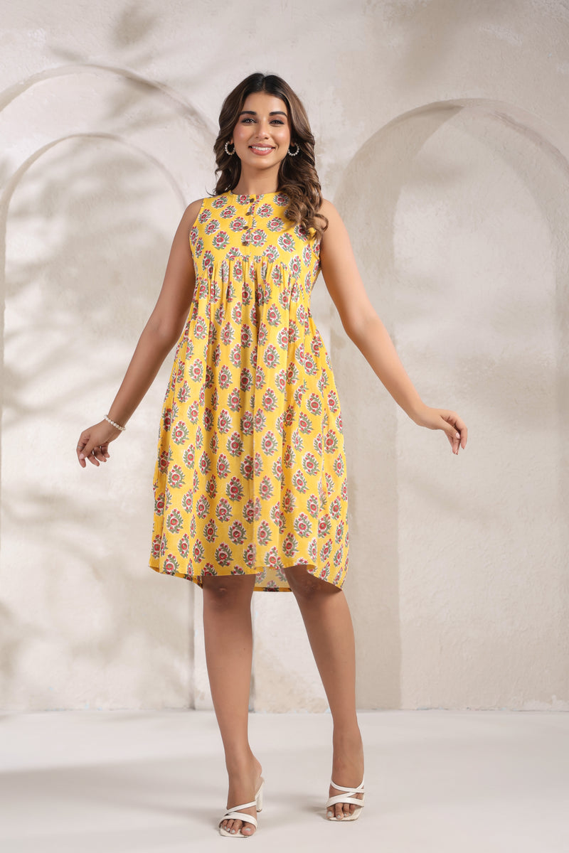 Yellow mal cotton dress