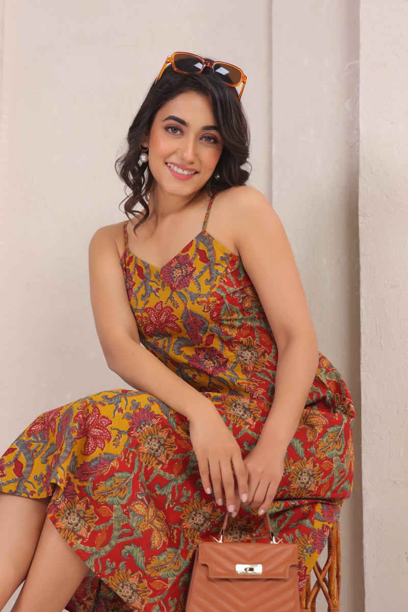 Two prints princess line dress