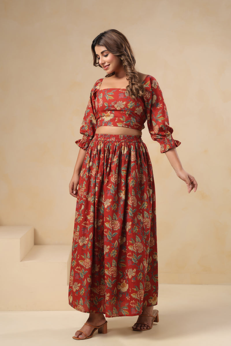 Crop Top and Skirt Set