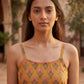 Mustard Print HandBlock Dress