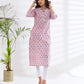 HAND BLOCK SCULPTED NECKLINE KURTI