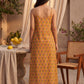 Mustard Print HandBlock Dress