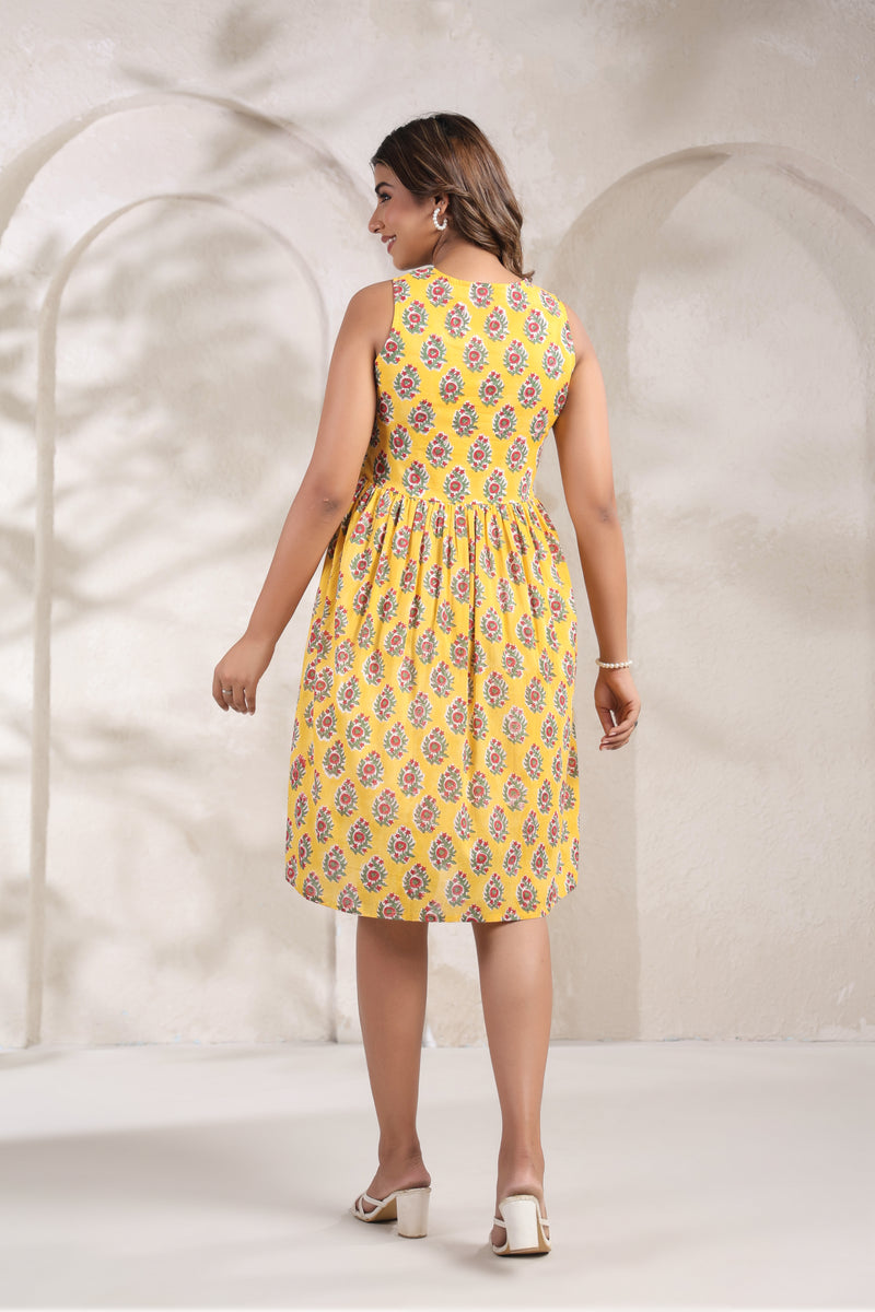 Yellow mal cotton dress