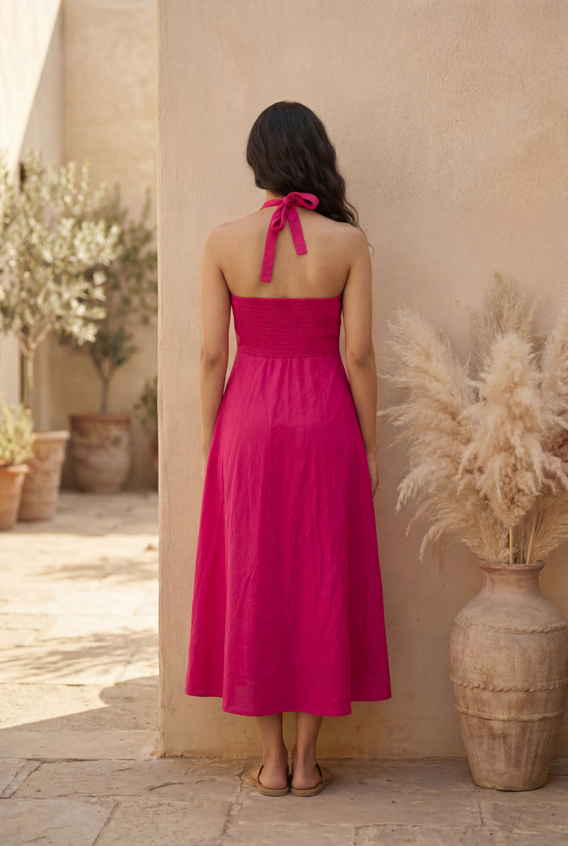 Majenta pink cotton Dress