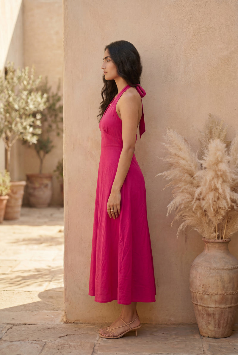 Majenta pink cotton Dress