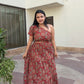 RED JAL PRINT DRESS