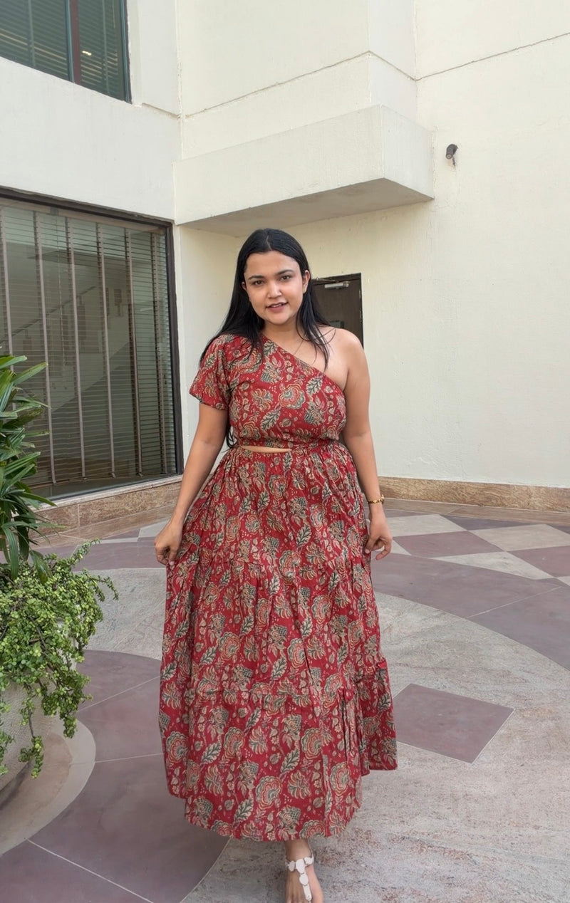 RED JAL PRINT DRESS