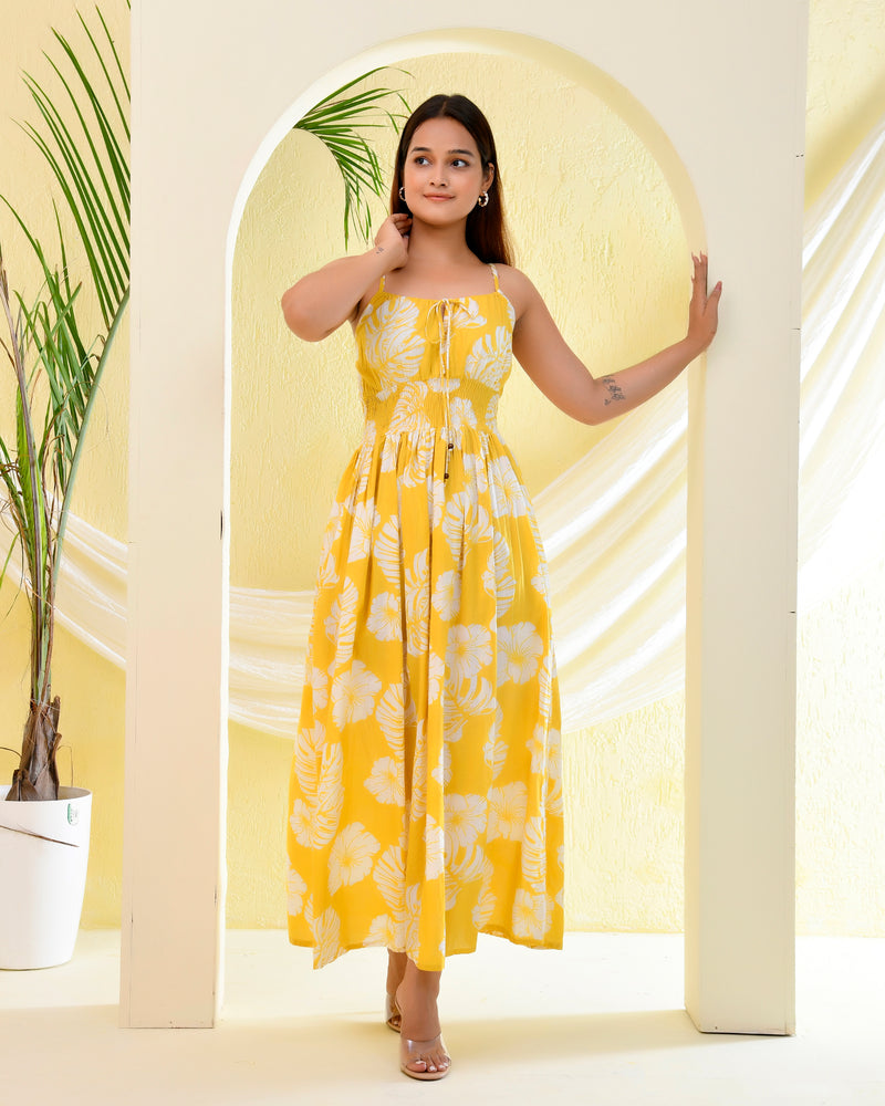 Yellow Smock Sleeveless Dress
