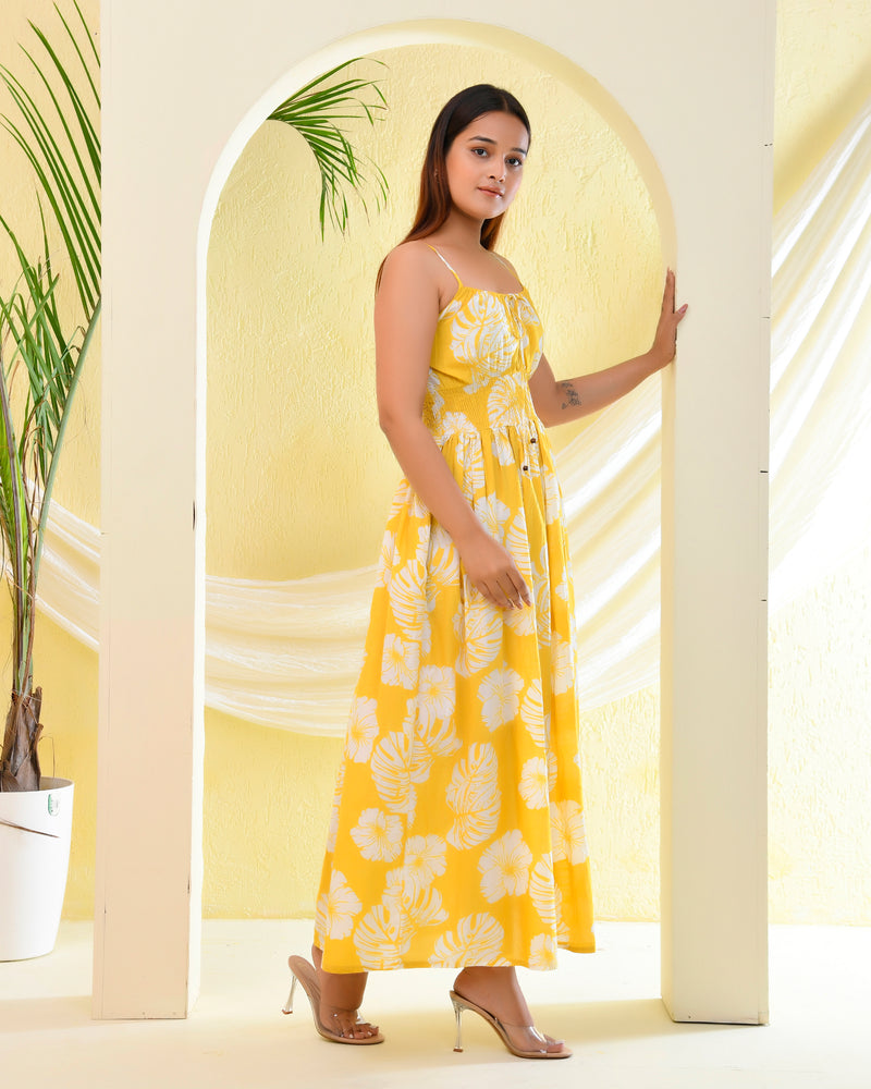 Yellow Smock Sleeveless Dress