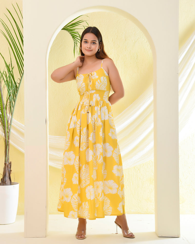 Yellow Smock Sleeveless Dress