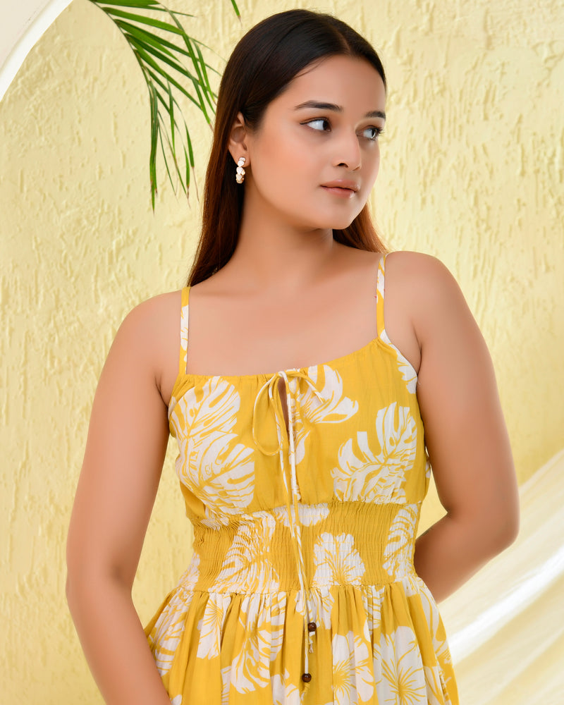 Yellow Smock Sleeveless Dress