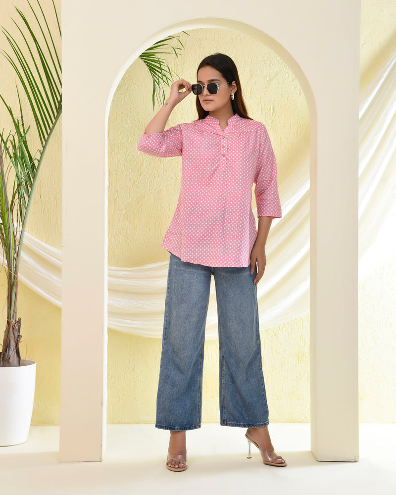 Pink Polka Dotted Top