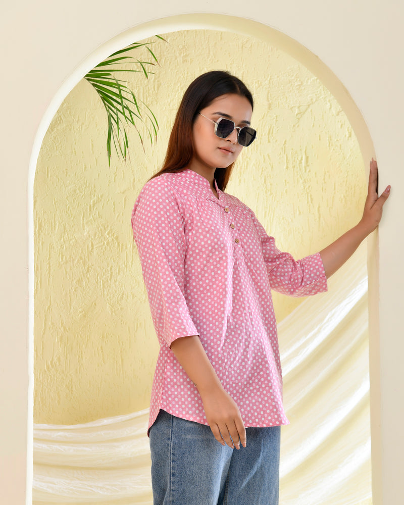 Pink Polka Dotted Top