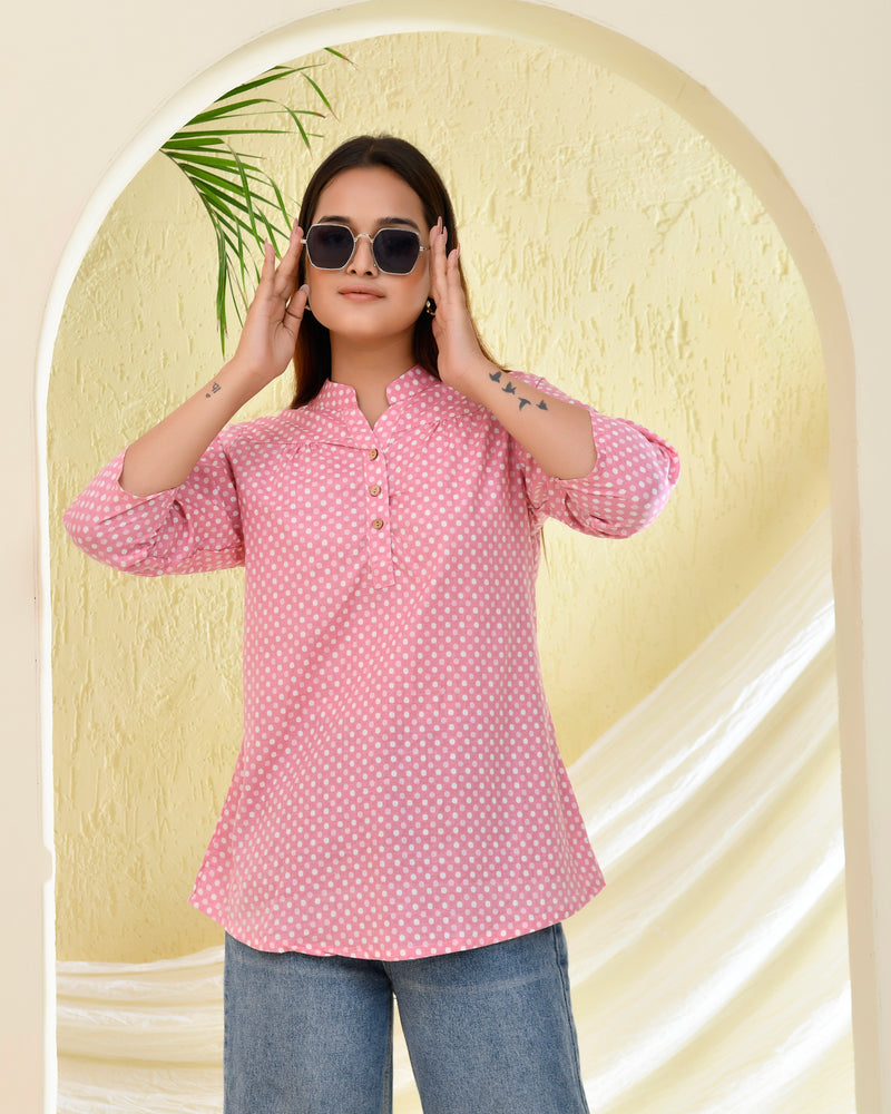 Pink Polka Dotted Top