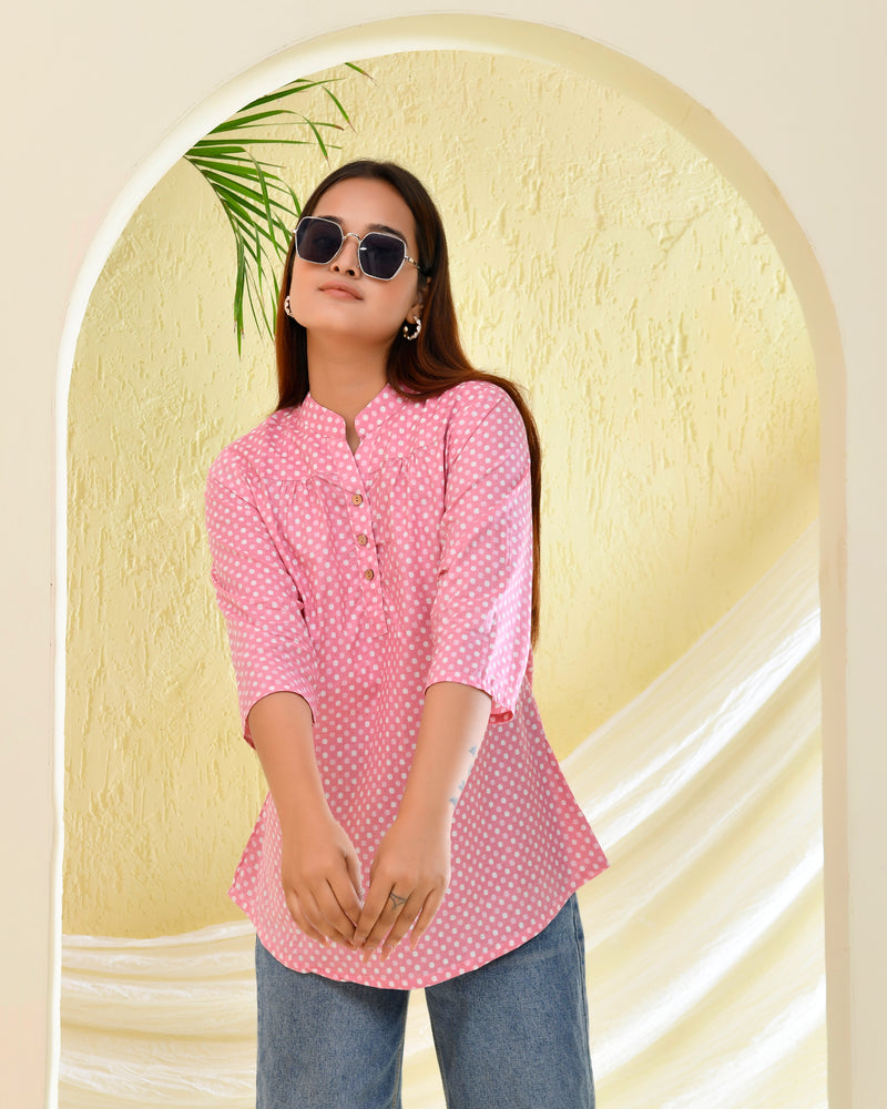 Pink Polka Dotted Top
