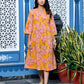 Yellow Textured Long Dress