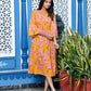Yellow Textured Long Dress