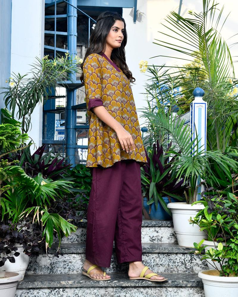 Dark Mustard Printed Co-ord Set