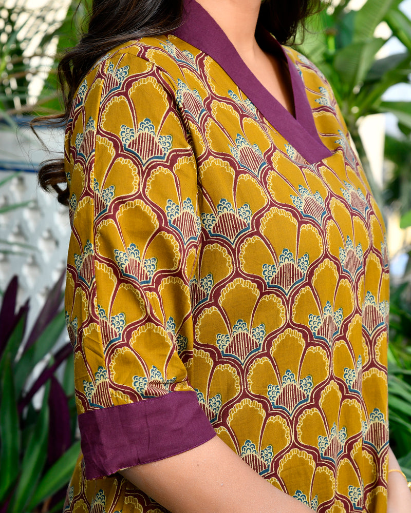 Dark Mustard Printed Co-ord Set