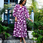 Purple Flowy Printed Long Dress