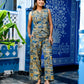 Blue Brown Cotton Print Co-ord Set