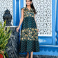 Dark Green Jaal Printed Dress