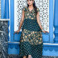 Dark Green Jaal Printed Dress