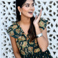 Dark Green Jaal Printed Dress