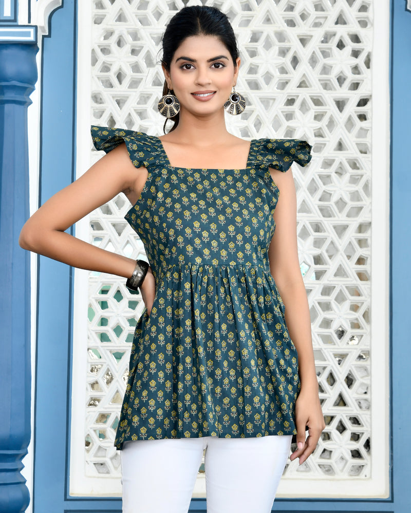 Green Paplum Style Top