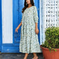 White Rocund Neck Dress