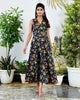 Indigo Sleeveless Neckline Dress