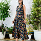Indigo Sleeveless Neckline Dress