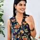 Indigo Sleeveless Neckline Dress