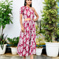 Berry Color Ethnic Printed Dress