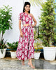 Berry Color Ethnic Printed Dress