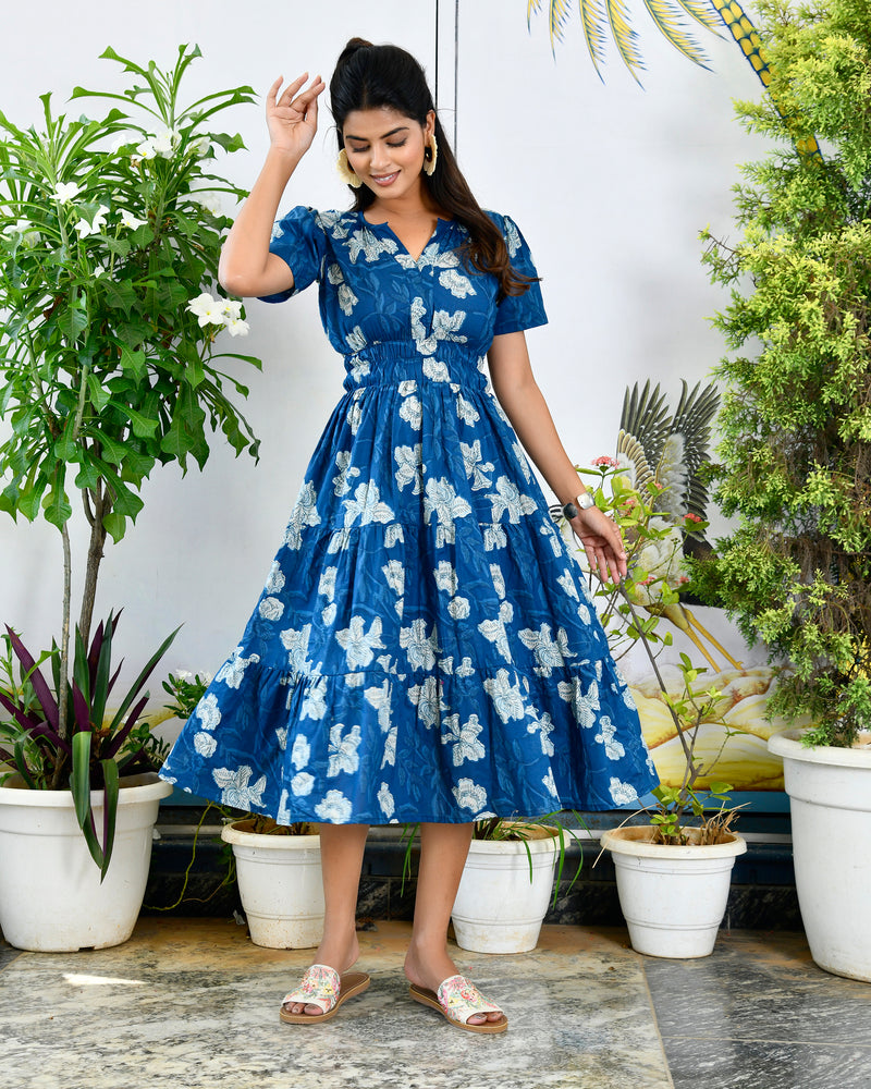 Indigo Half Sleeve Dress