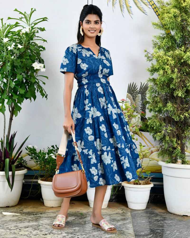 Indigo Half Sleeve Dress