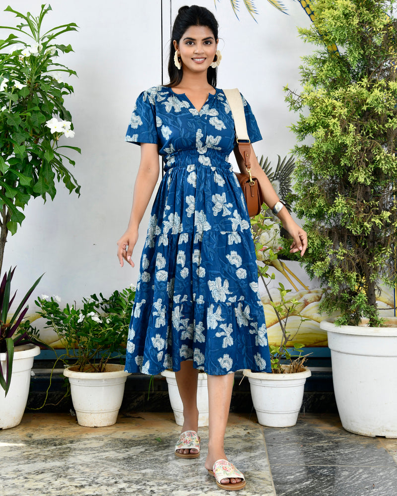 Indigo Half Sleeve Dress