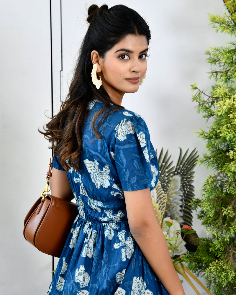 Indigo Half Sleeve Dress