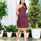 Maroon Halter Neck Sleeveless Dress